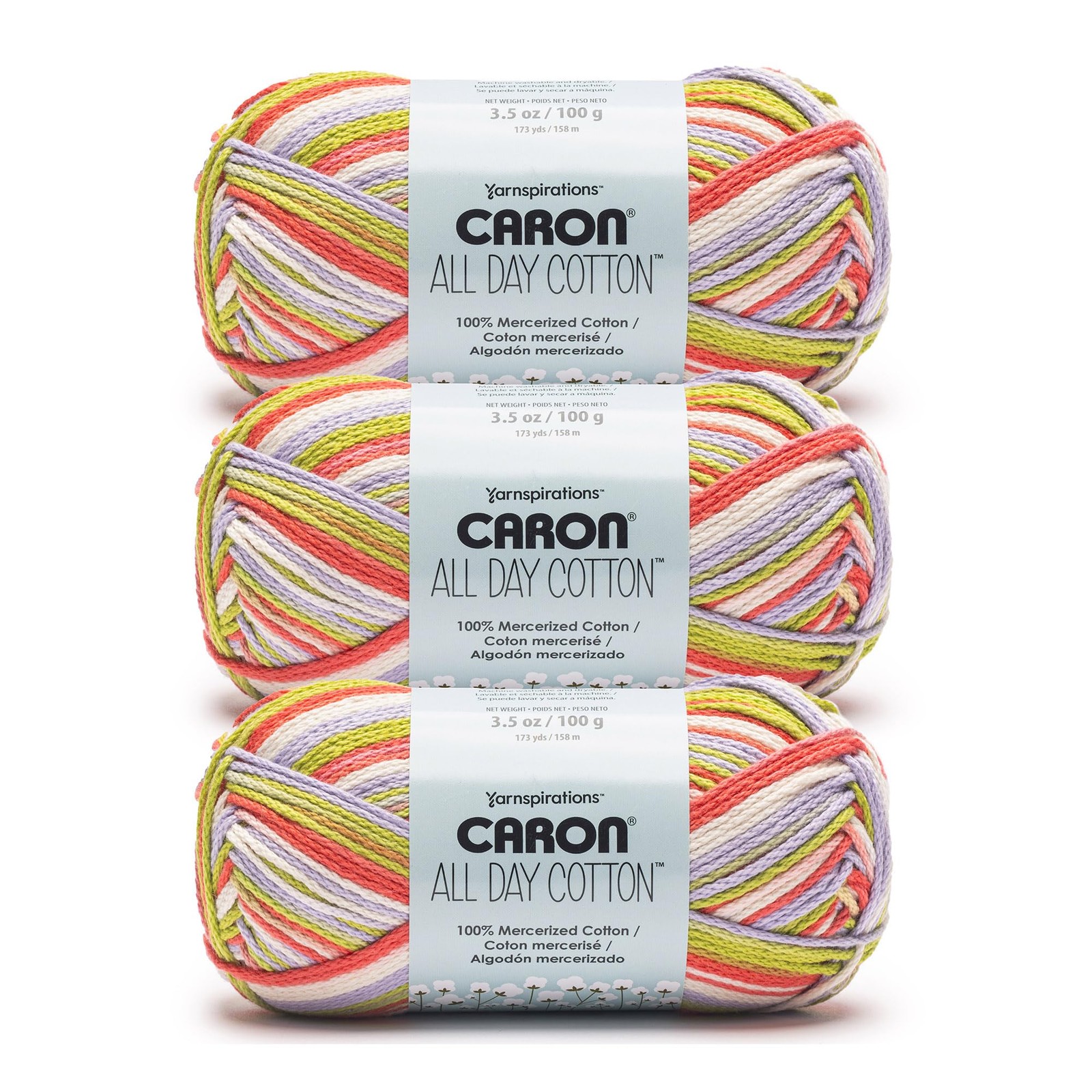 3 Pack 100% Mercerized Cotton Yarn 173 Yards Crochet Knitting Lovebird Yarn
