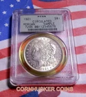 1921 MORGAN SILVER DOLLAR PCGS OGH SAMPLE SLAB BRIGHT & AU ~ FREE SHIPPING