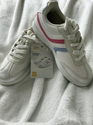Lily And Dan Kinder weiß und rosa Turnschuhe Größe UK 1 Junior BRANDNEU MIT ETIKETT 