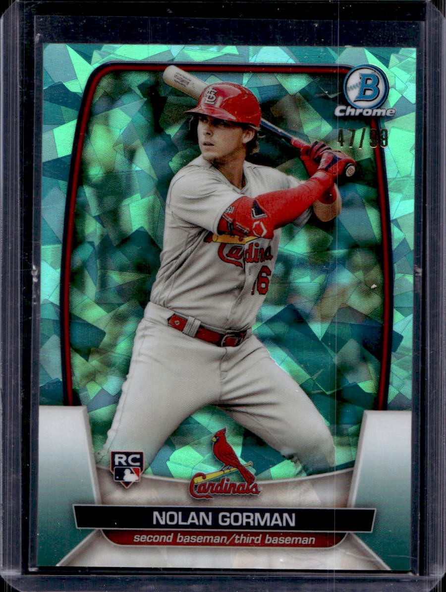 Nolan Gorman 2023 Bowman Chrome Sapphire #48 Rookie Aqua /99