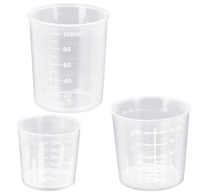 DTDNZKN 3 Pack Measuring Cup Set, Includes 1 Oz (30 Ml), 2 Samll, Clear 