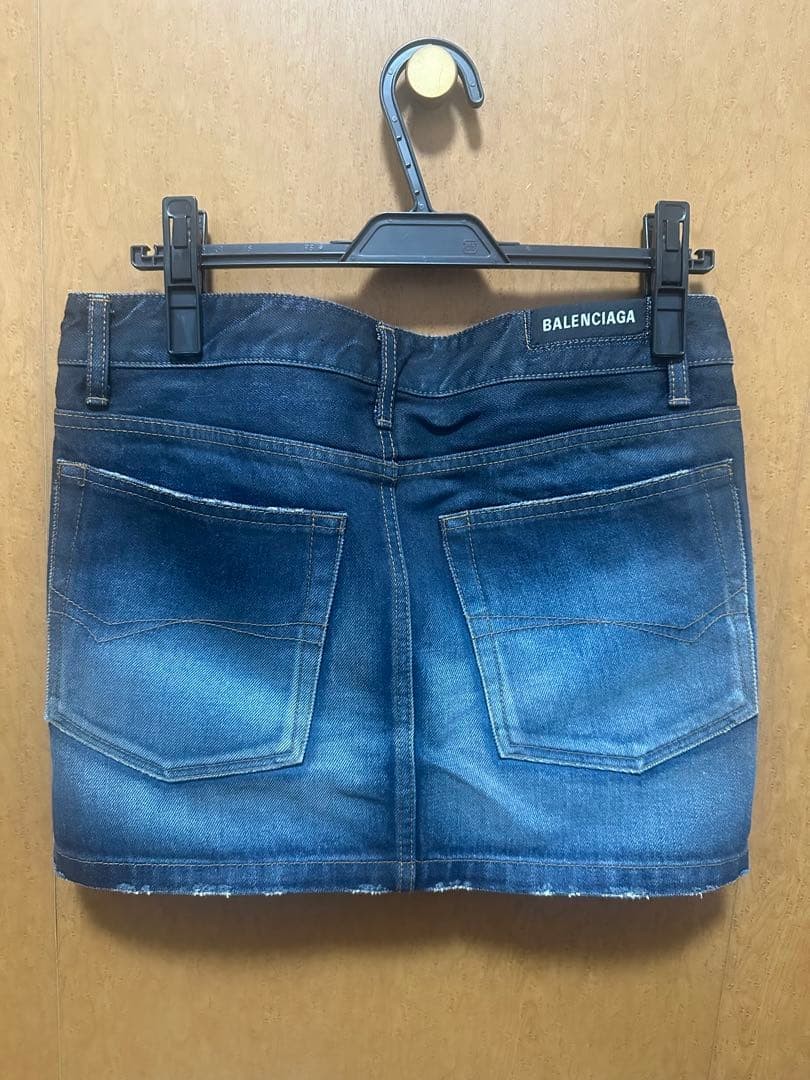 USED BALENCIAGA DENIM MINI SKIRT GOOD thumbnail 4