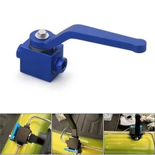 1/8" NPT Shut Off Valve Aluminium Brake Line Lock Shut Off Valve Billet Blue