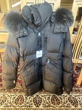 Sam Cruise Down Black Matte Genuine Fox Fur Trim  Jacket - Women's Size Xl  Nwt