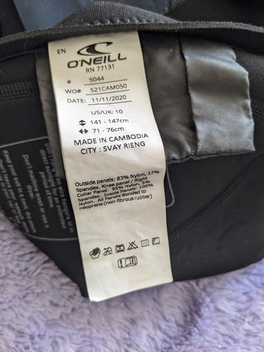 Womens Wetsuit - O'Neill Reactor II 3/2mm Back Zip Size 10 VGC - Picture 4 of 5
