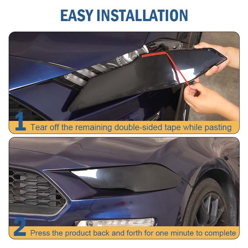 Smoked Black Front Fog Light Guard Cover Trim Accessories For Ford Mustang 2018+ - Foto 8