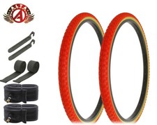 ALTA Bicycle 26" x 1.75" RED GUM COMP III FREESTYLE BMX TIRES BIKES 8pc SET.