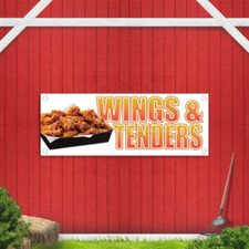 Chicken Wings and Tenders Indoor Outdoor Vinyl Banner Design