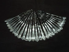 Silverplate Flatware Lot of 25 Victorian Twisted Butter Spreaders Craft / Table