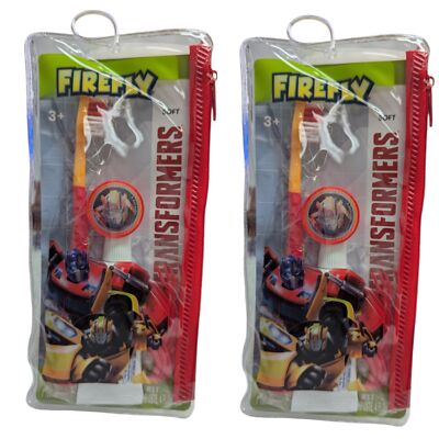 2 x Firefly Kid's Oral Care Travel Kit - Transformers (Optimus Prime/Bumble Bee)