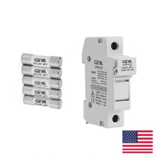 GEYA 5PCS FUSE& 1PCS 1P Holder Solar DC PV Protection 15/20/30Amp 10*38mm 1000DC