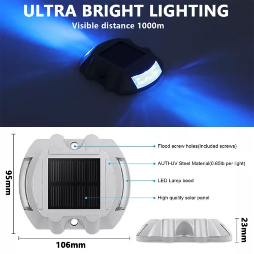12LED Solar Driveway Light Deck Pathway Lights Solar Dock LED Light Safety Light - Picture 7 of 19