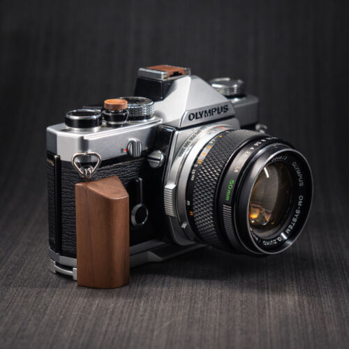 Wooden Handle Grip L Plate Alloy Baseplate fr Olympus OM2 OM1 OM-1 Camera Holder - Picture 8 of 45