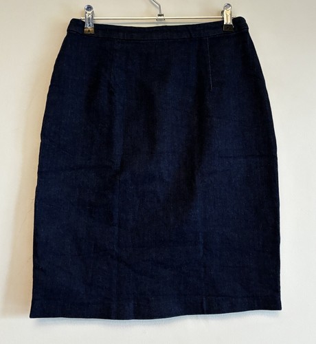 PRINCESS HIGHWAY Ladies Denim Skirt Size 8 Dark Wash Blue Knee Length Straight