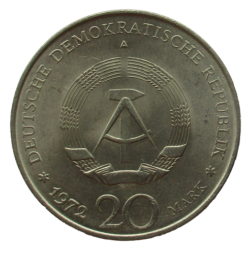 DDR 20 MARK 1972 A First And Only President Of The DDR - Wilhelm Pieck - Picture 2 of 2