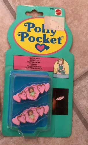 Vintage Polly Pocket - LITTLE LULU'S HAIR SLIDES  - 1991 very rare sealed set