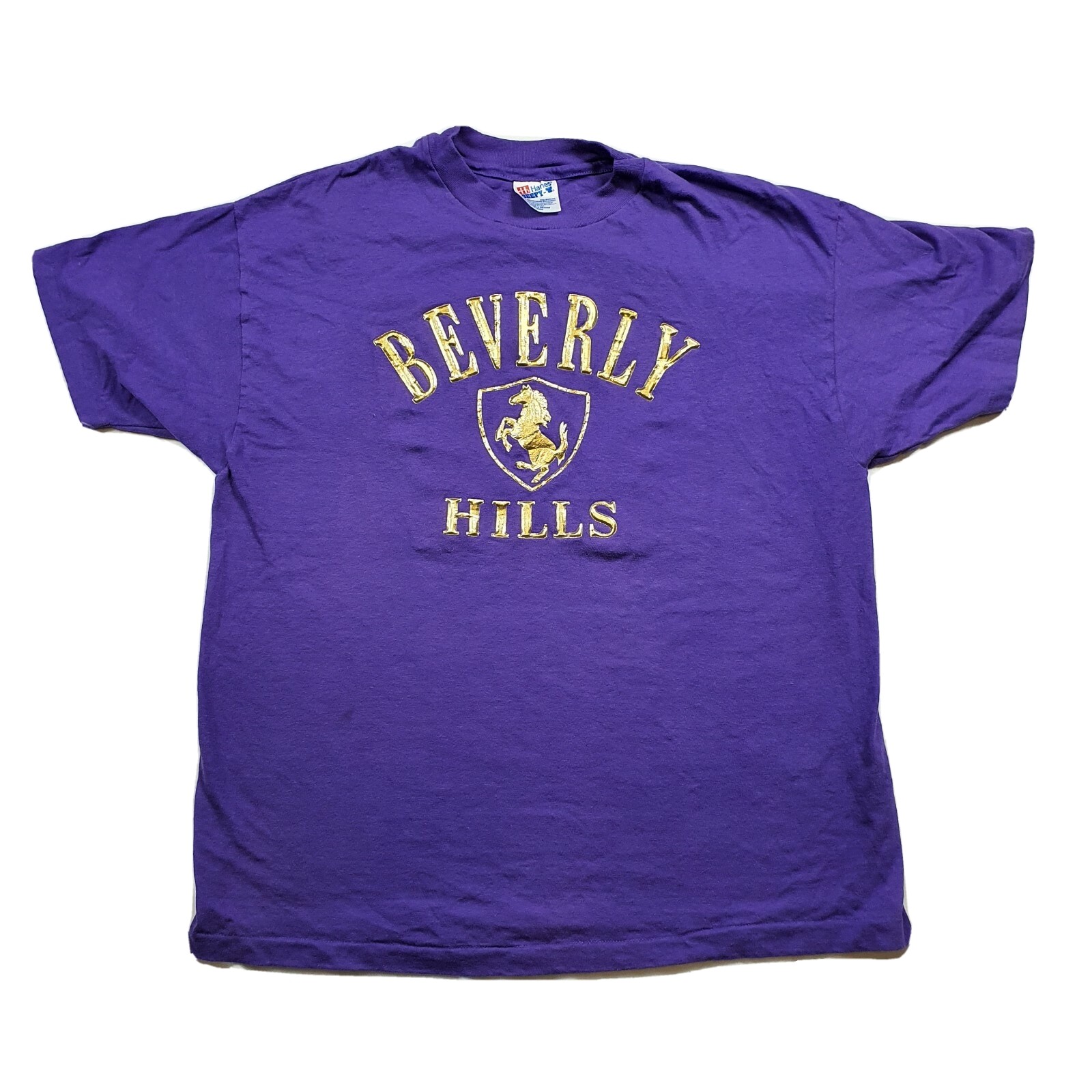 Vintage 90s Beverly Hills Foil T-Shirt Single Stitch Made In USA California XL