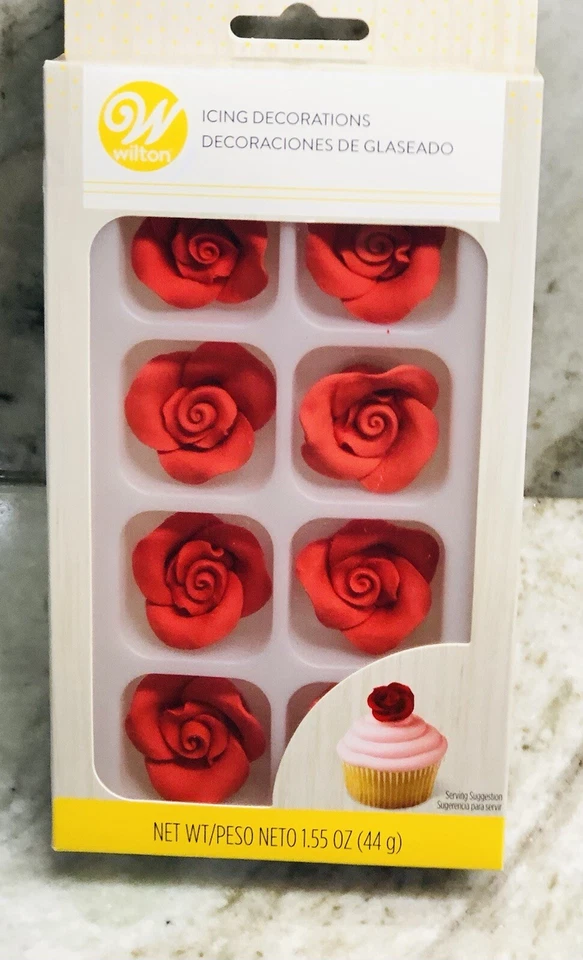 Decoraciones de hielo Wilton - Cupcakes rojos: rosas/envío 24 horas Foto 3 de 4