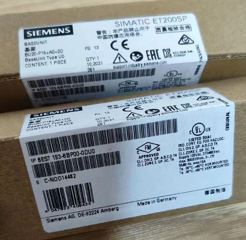 6ES7193-6BP00-0DU0 1PCS NEU SIEMENS SIMATIC ET 200SP BaseUnit 6ES7193-6BP00-0DU0 - Bild 1 von 1
