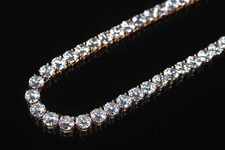 8mm MASSIVE ROSE XXL Gold Tennis Chain Necklace 152ct Lab Simulated VVS Diamonds