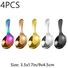 4PCS Acciaio Inox Piccolo Rotondo Cucchiai Pala Tè Casa Articoli per la Tavola
