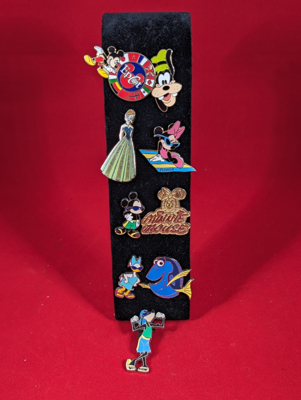 Disney Pins Lot Of 9 Mickey Minnie Goofy Donald Princess