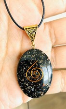 BLACK TOURMALINE STONE ORGONE PENDANT POWERFUL PROTECTIVE ENERGY NECKLACE