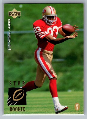 1995 UPPER DECK STAR ROOKIE CARD # 10 J.J. Stokes - San Francisco 49ers