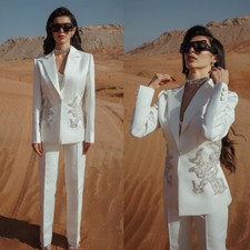 New Arrival Luxury Ladies Wedding Suit Jacket Pant 2 Pieces Formal Buiness Wear