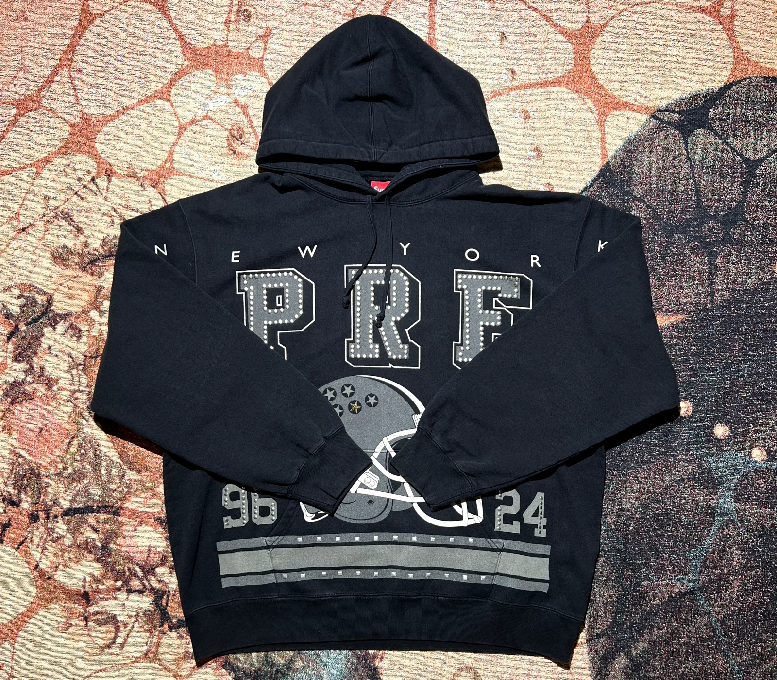 Sweat à capuche clouté Supreme Champions noir taille extra large neuf