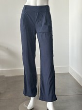 Vince Linen Blend Pull On Wide Leg Pants Blue Size XS