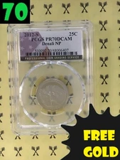 2012-S Denali Alaska ATB PCGS PR 70 DCam $25 VALUE with FREE 1/2 GOLDBACK*