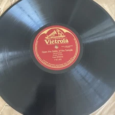 Evan Williams 78 rpm 12" VICTOROLA 74198 OPEN THE GATES TO THE TEMPLE E+