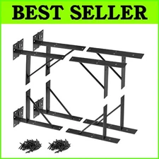 Sturdy No Sag Gate Brace Kit - Black Powder Coated Brackets, 2 Sets Included