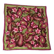Lilly Pulitzer square scarf pink green brown paisley