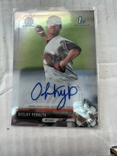 Ofelky Peralta 2017 Chrome 1st Bowman Auto Base Card #CPA-OP