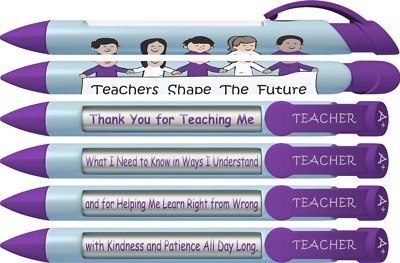 Teachers Shape the Future Pen with Rotating Messages, 6 Pen Set (36402)