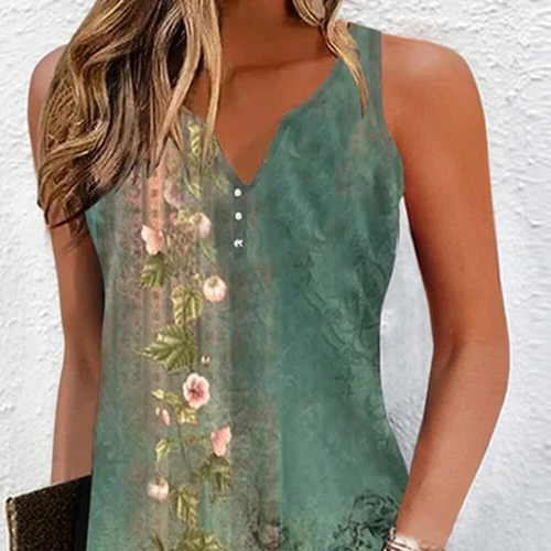 Damen Sommer Freizeit Sommerkleid Blumen Strand Tank Kleid Damen Boho Urlaub Knopf - Bild 11 von 23