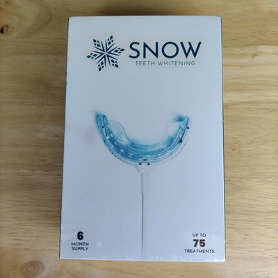 Snow Teeth Whitening Kit with LED Light 75 Uses, 6-Month Supply, New Sealed