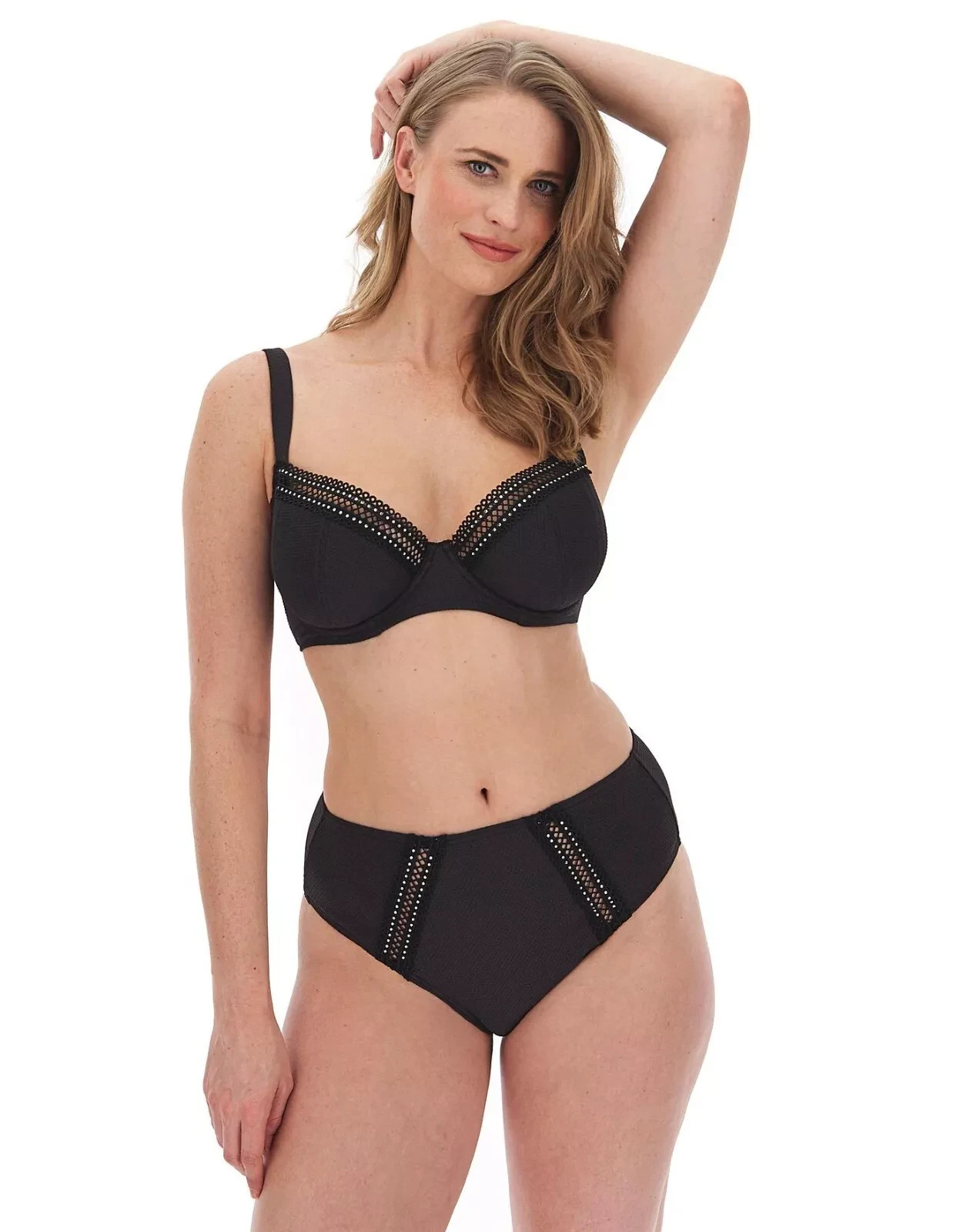 Ann Summers The Sunseeker Black High Waisted Bikini Briefs BNWT UK 8