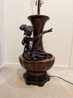 Large Antique Bronze Japanese Bird of Prey Lamp 2 Bulbs Meiji period GORGEOUS! — photo 8