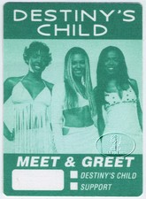 Destiny's Child 2001 Backstage Pass Beyonce Green