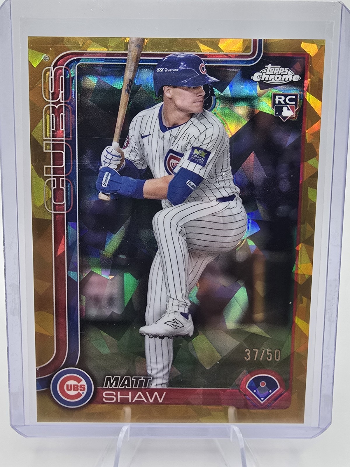 2025 Topps Chrome Sapphire Matt Shaw Rookie Gold #219 /50 Chicago Cubs