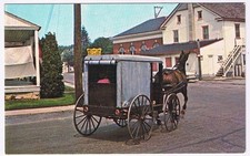 Postcard Amish Family Coming To Town For Their Weekly Supplies