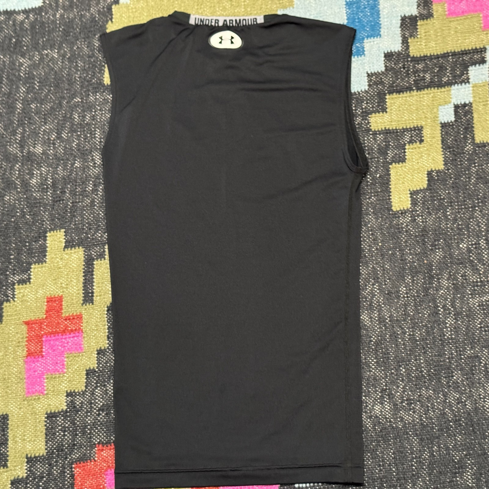 UNDER ARMOUR HeatGear Compression Sleeveless Tank Shirt, Black, Small image 2