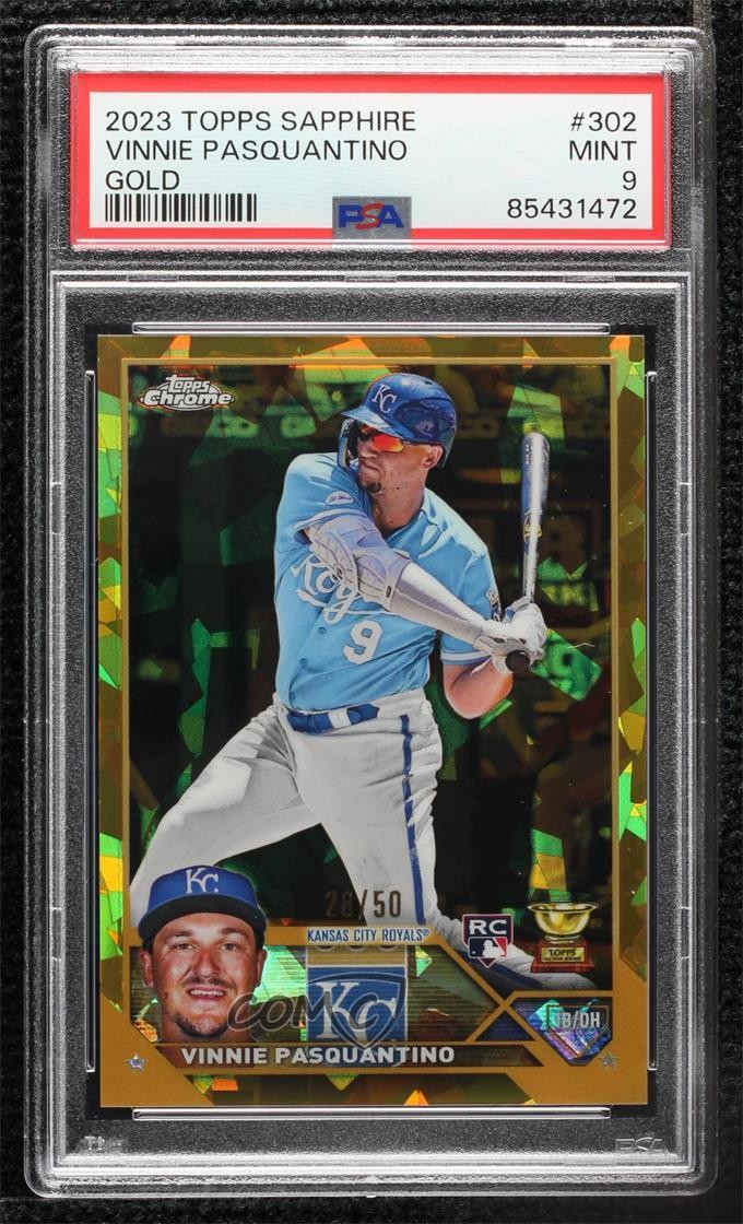 2023 Topps Chrome Sapphire Edition Gold 28/50 Vinnie Pasquantino PSA 9 MINT i6e