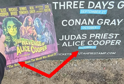 ALICE COOPER VINYL LP - The Revenge of Alice Cooper Autograph SIGNED RARE YELLOW