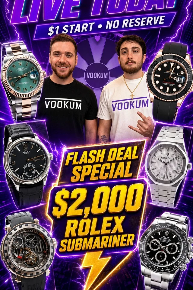 Vookum - Luxury Watches $1 Auctions $2k ROLEX Flash Deal Special!