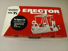 Vintage 1950s A.C. Gilbert Erector Set No 7 1/2 Engineers Set Working Motor/Case