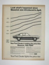 Ford Maverick Advertisement Showcasing Price Stability Simplicity 1960s MOD Car